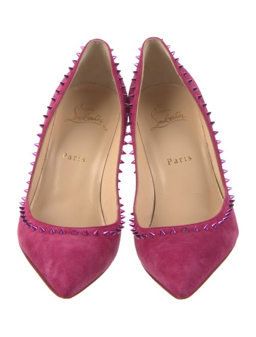 Christian Louboutin Spike Accents Suede Pumps