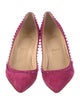 Christian Louboutin Spike Accents Suede Pumps