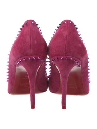 Christian Louboutin Spike Accents Suede Pumps