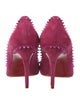 Christian Louboutin Spike Accents Suede Pumps
