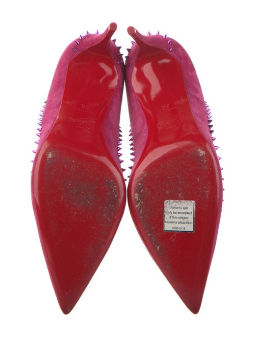Christian Louboutin Spike Accents Suede Pumps