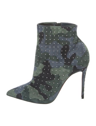 Christian Louboutin Suede Floral Print Boots