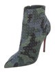 Christian Louboutin Suede Floral Print Boots