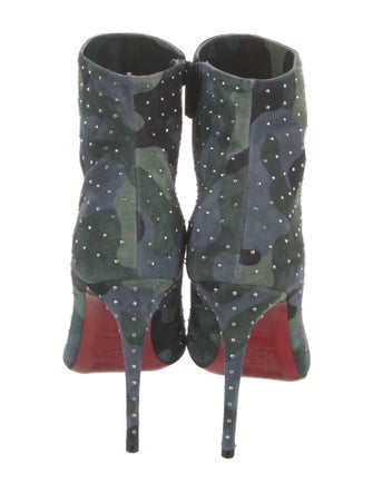 Christian Louboutin Suede Floral Print Boots