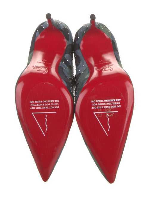 Christian Louboutin Suede Floral Print Boots