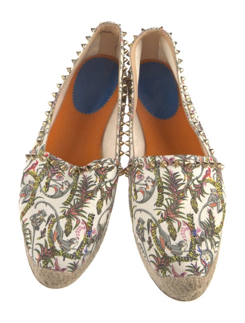 Christian Louboutin Spike Accents Canvas Espadrilles