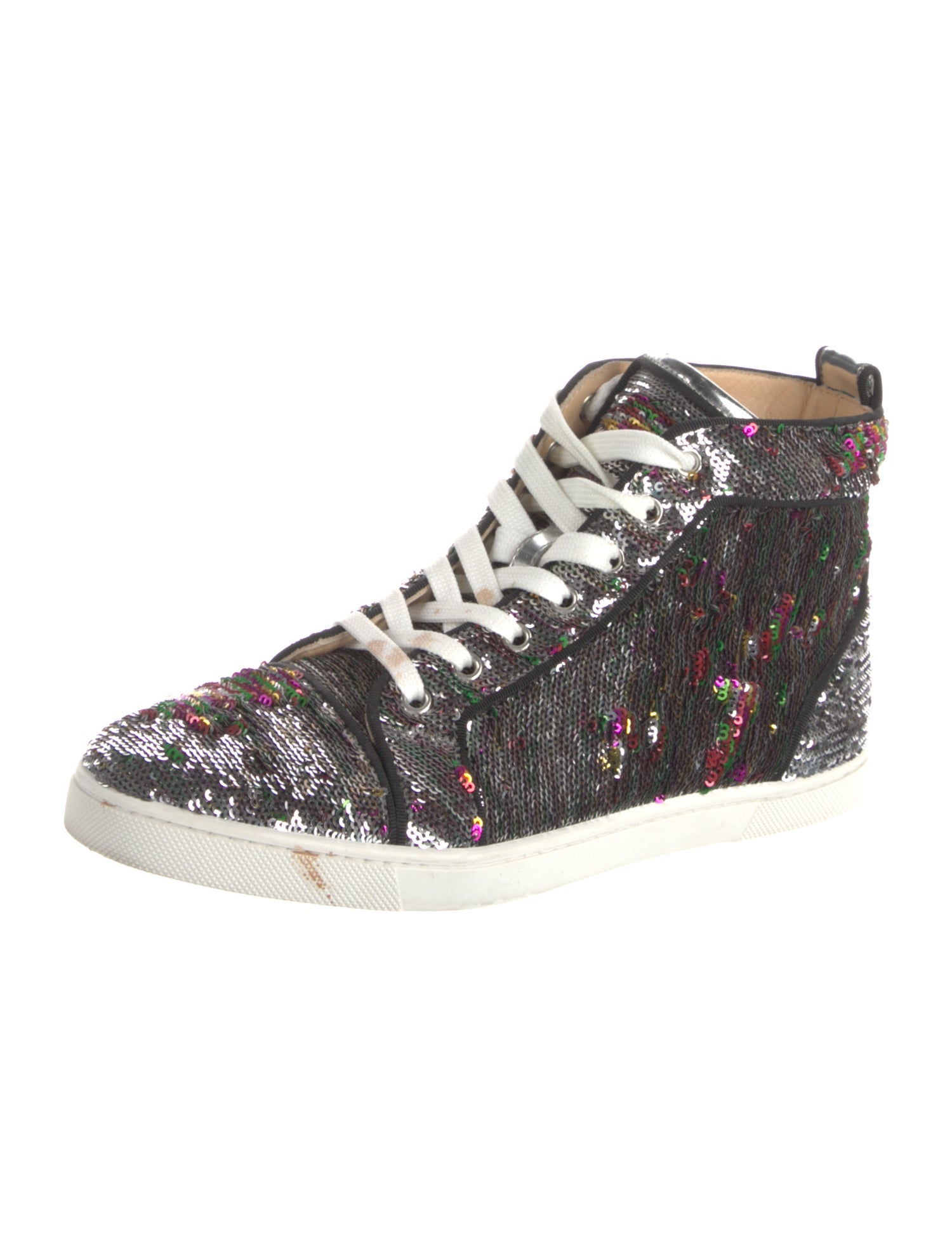 Christian Louboutin Sequins Animal Print Sneakers