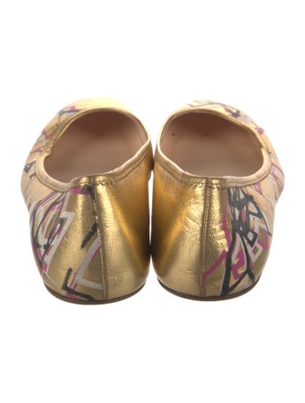 Christian Louboutin Leather Printed Ballet Flats