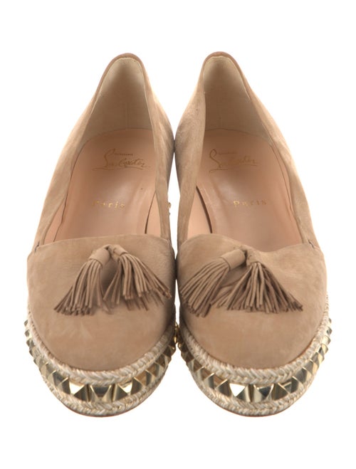 Christian Louboutin Spike Accents Suede Pumps