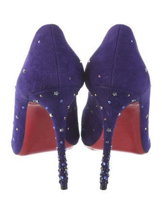 Christian Louboutin Suede Crystal Embellishments Pumps