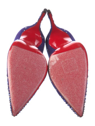 Christian Louboutin Suede Crystal Embellishments Pumps