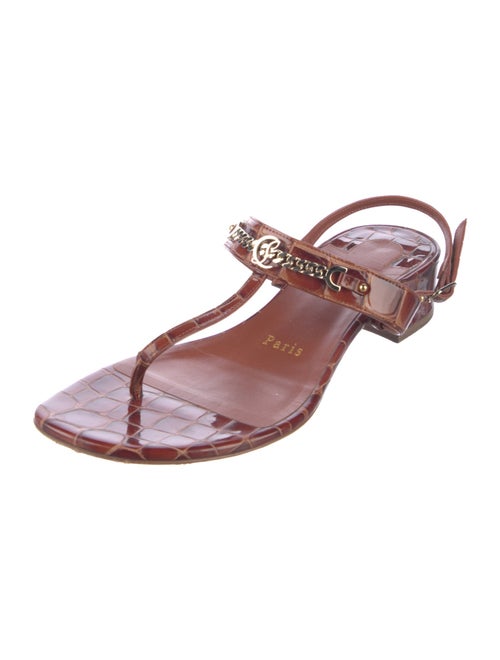 Christian Louboutin Embossed Leather T-Strap Sandals