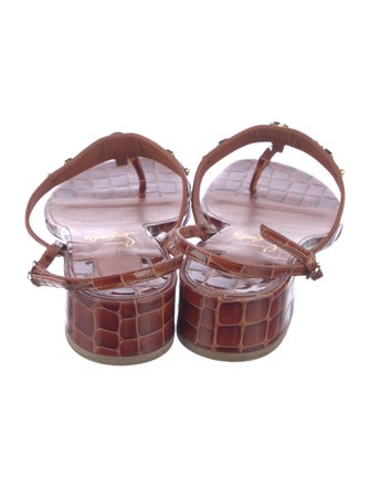 Christian Louboutin Embossed Leather T-Strap Sandals