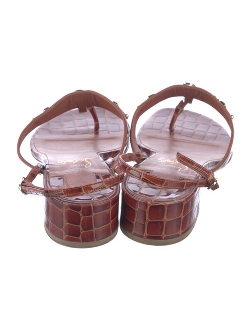 Christian Louboutin Embossed Leather T-Strap Sandals