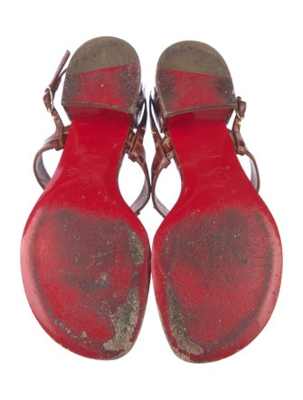 Christian Louboutin Embossed Leather T-Strap Sandals
