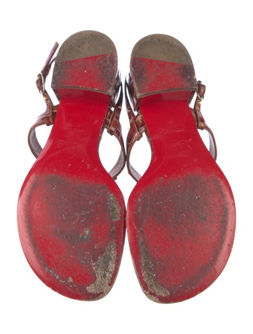 Christian Louboutin Embossed Leather T-Strap Sandals