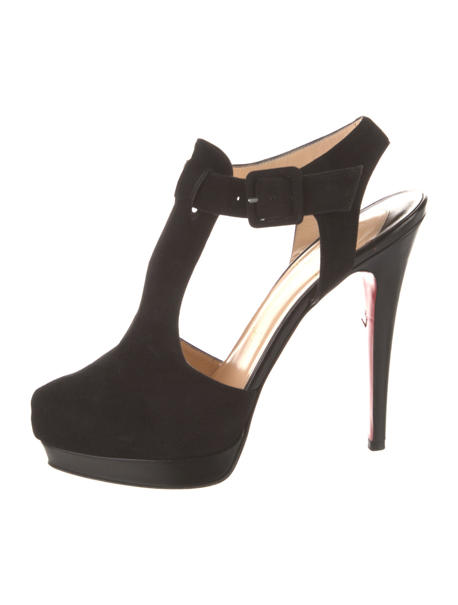 Christian Louboutin Suede T-Strap Pumps