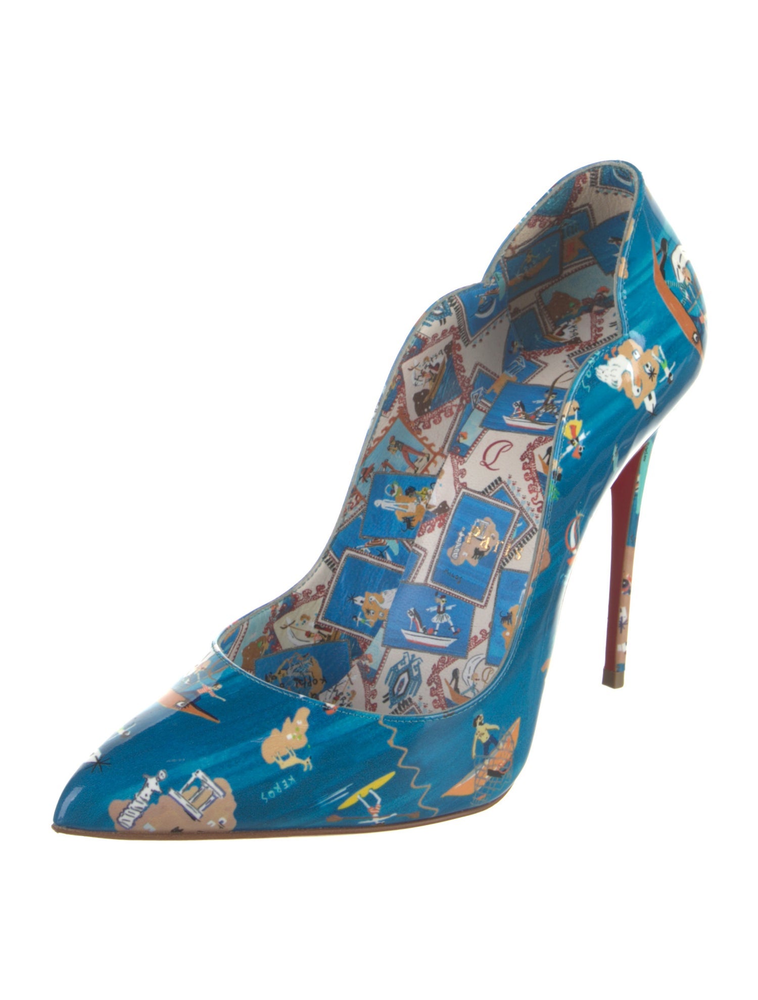 Christian Louboutin Patent Leather Printed Pumps