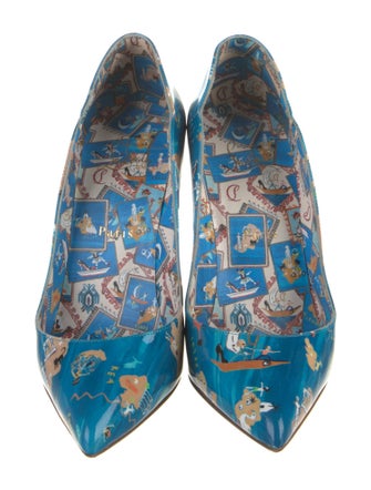 Christian Louboutin Patent Leather Printed Pumps