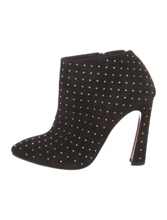 Christian Louboutin Suede Studded Accents Boots