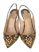 Christian Louboutin Spike Accents Satin Slingback Pumps
