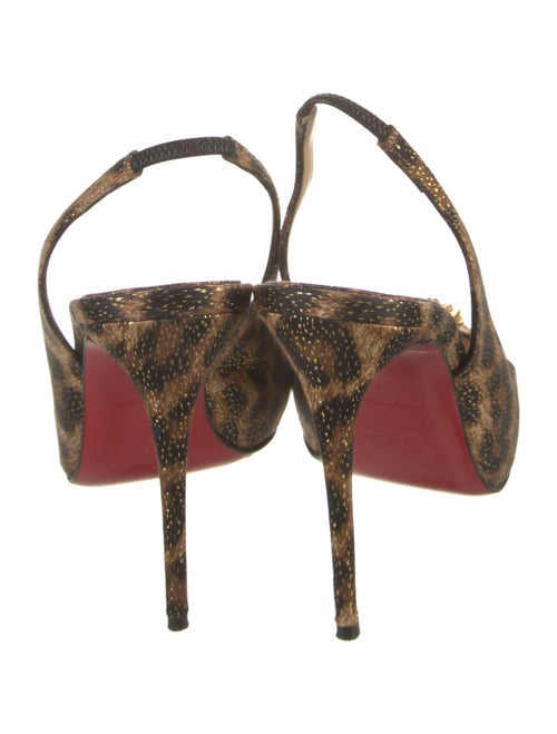 Christian Louboutin Spike Accents Satin Slingback Pumps