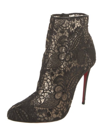 Christian Louboutin Lace Floral Print Boots