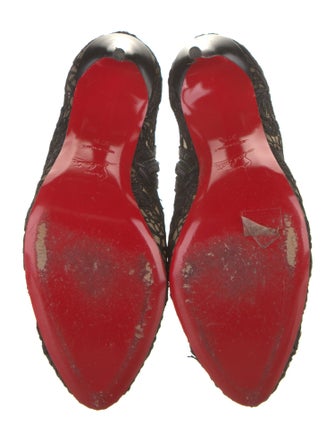 Christian Louboutin Lace Floral Print Boots