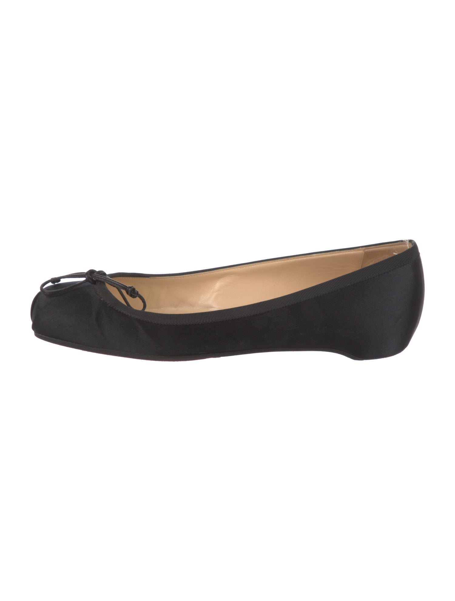 Christian Louboutin Satin Bow Accents Ballet Flats