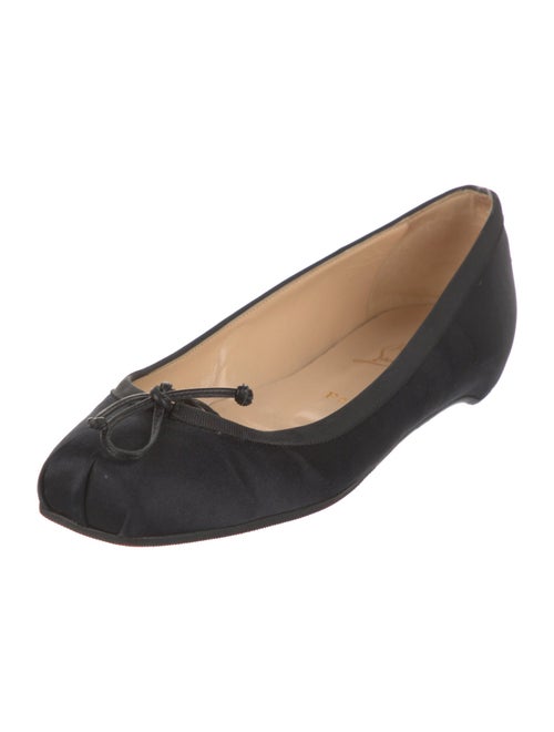 Christian Louboutin Satin Bow Accents Ballet Flats