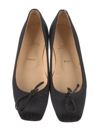 Christian Louboutin Satin Bow Accents Ballet Flats