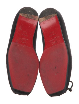 Christian Louboutin Satin Bow Accents Ballet Flats