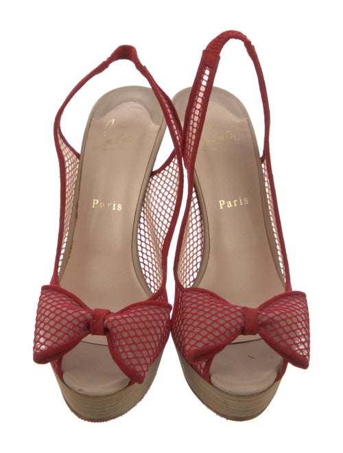 Christian Louboutin Mesh Bow Accents Slingback Sandals