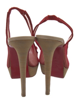 Christian Louboutin Mesh Bow Accents Slingback Sandals