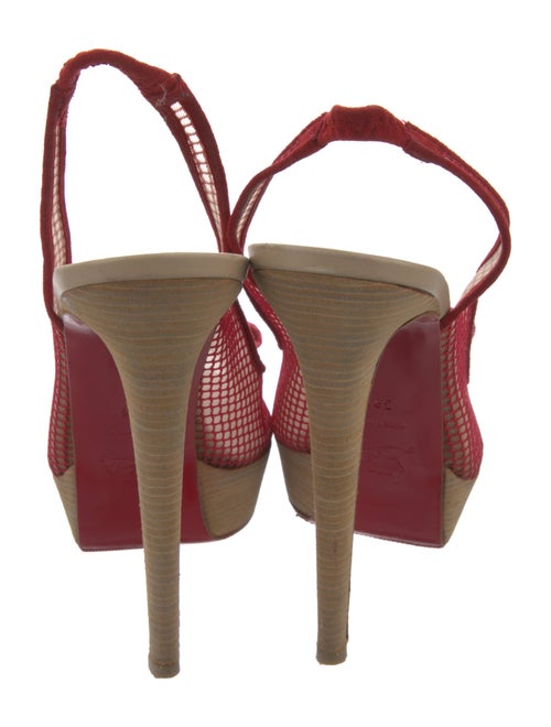 Christian Louboutin Mesh Bow Accents Slingback Sandals