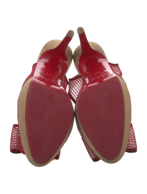 Christian Louboutin Mesh Bow Accents Slingback Sandals