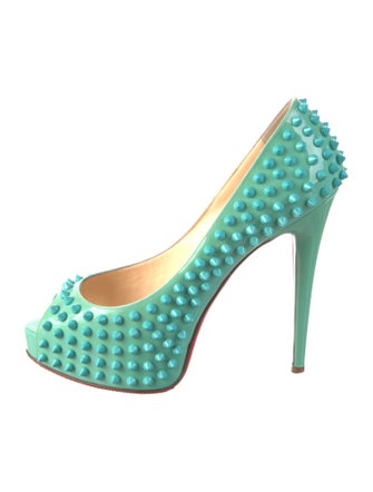 Christian Louboutin Spike Accents Patent Leather Pumps
