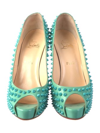 Christian Louboutin Spike Accents Patent Leather Pumps