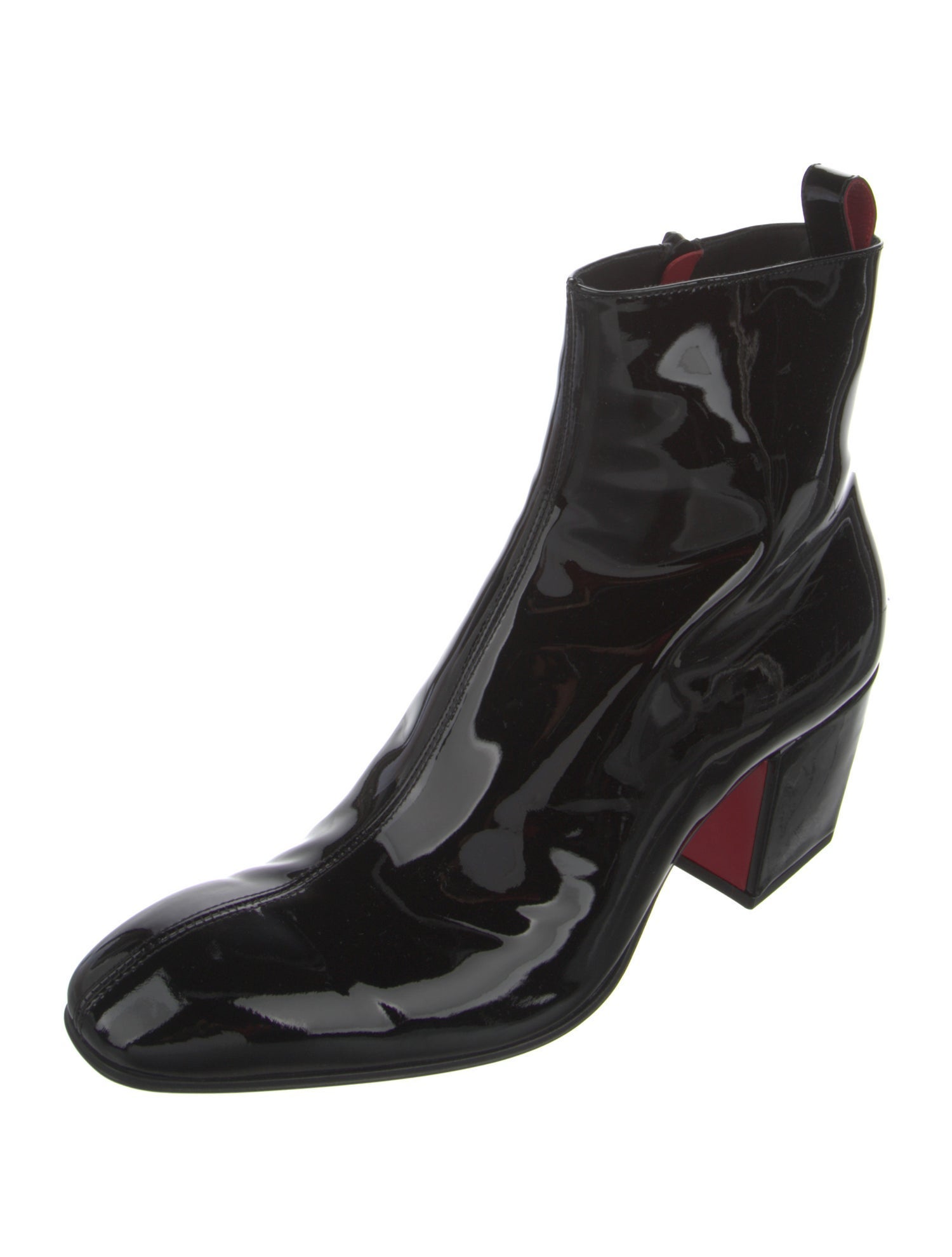 Christian Louboutin Patent Leather Chelsea Boots