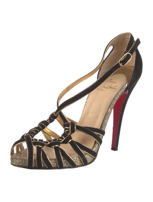 Christian Louboutin Suede Animal Print Sandals