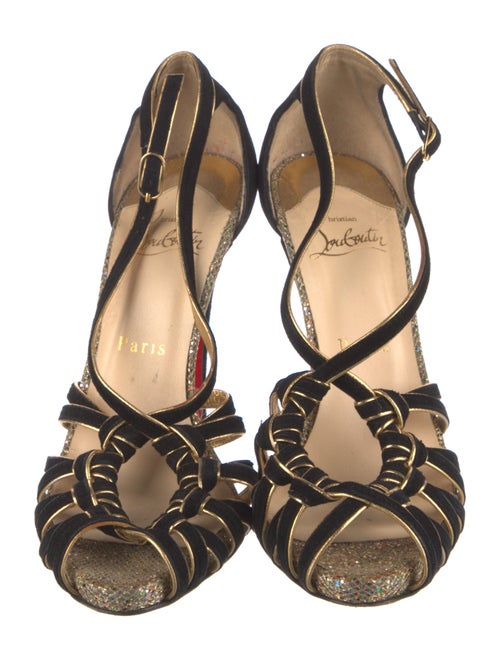 Christian Louboutin Suede Animal Print Sandals