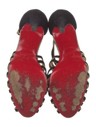 Christian Louboutin Suede Animal Print Sandals