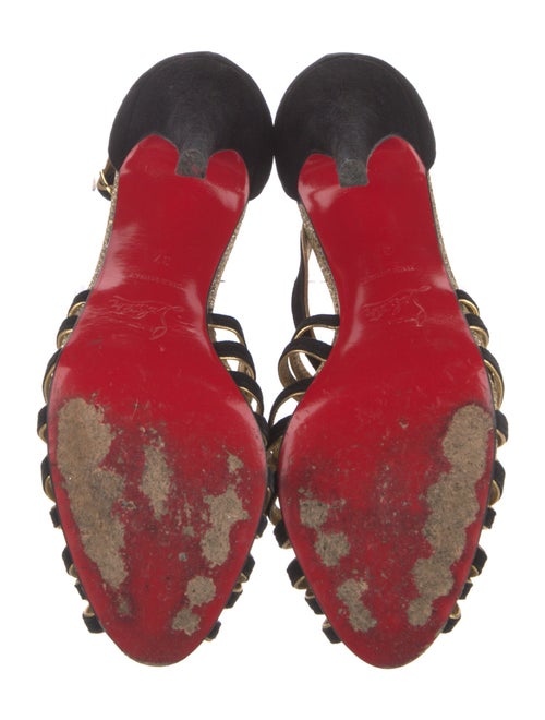 Christian Louboutin Suede Animal Print Sandals
