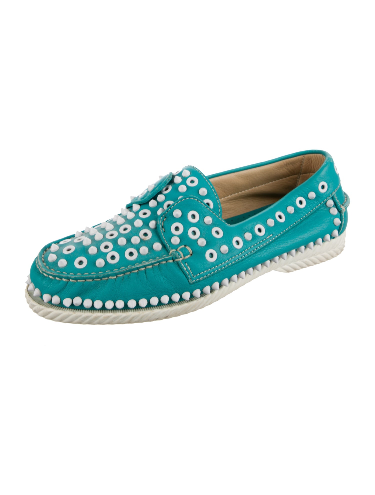 Christian Louboutin Spike Accents Leather Drivers