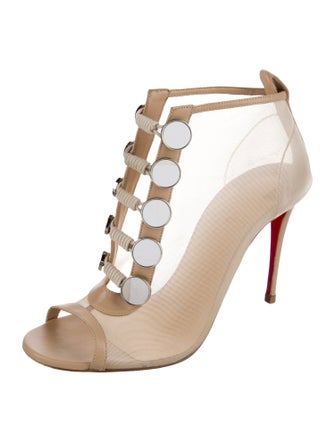Christian Louboutin Mesh Printed T-Strap Pumps