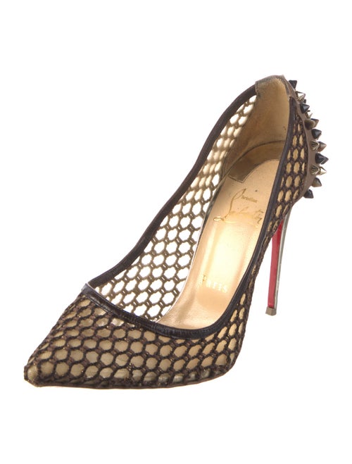 Christian Louboutin Spike Accents Mesh Pumps