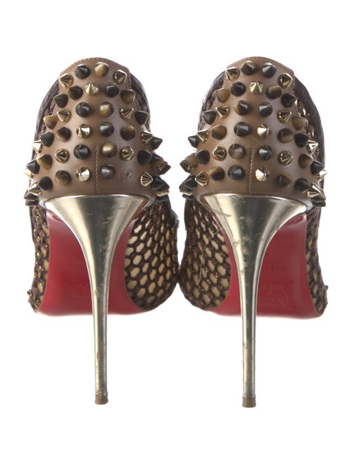 Christian Louboutin Spike Accents Mesh Pumps