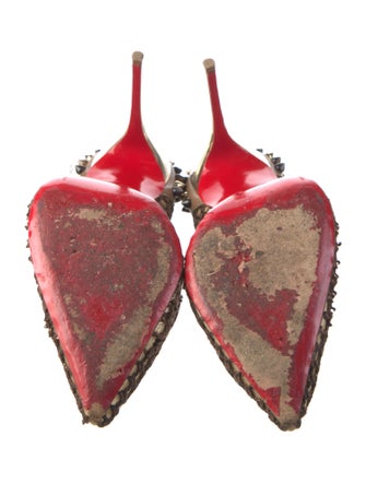 Christian Louboutin Spike Accents Mesh Pumps