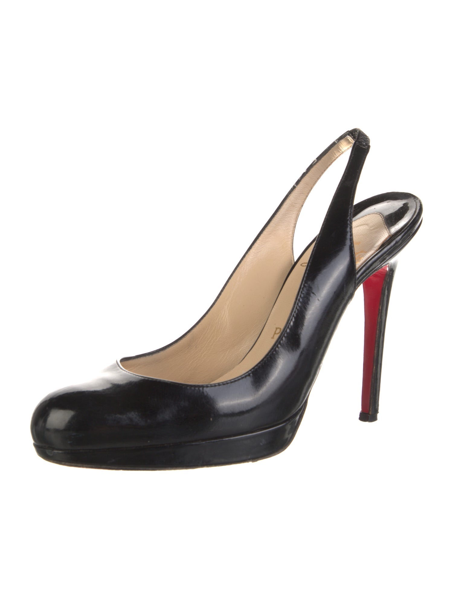 Christian Louboutin Patent Leather Slingback Pumps