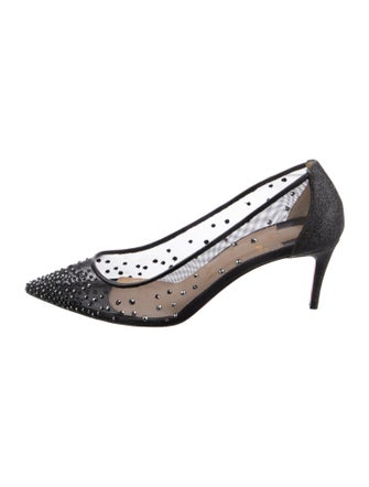 Christian Louboutin Mesh Crystal Embellishments Pumps